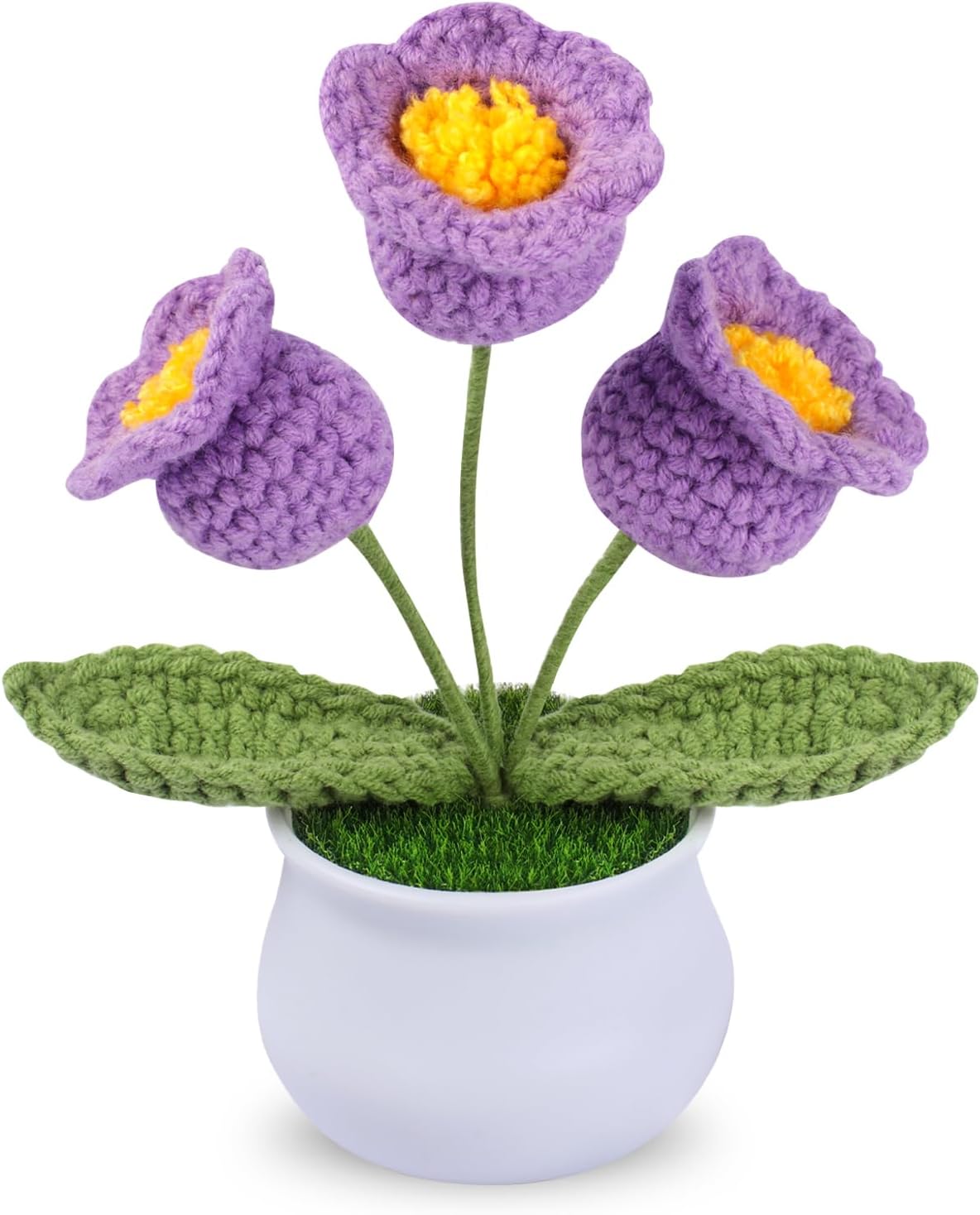 Aeekkya Crochet Flower, Pink Lily of the Valley, Handmade Yarn Crochet Flower Gift for Women, Teacher, Friend, Mom, Cute Desk Decor for Birthday, Valentine’s Day, Thank You