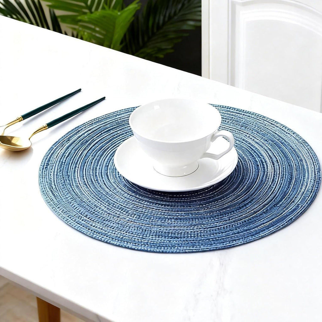Aeekkya Round Placemat 11.8 Inch, Washable Kitchen Table Mat for Home, Dining & Everyday Table Decor (1 Pack)