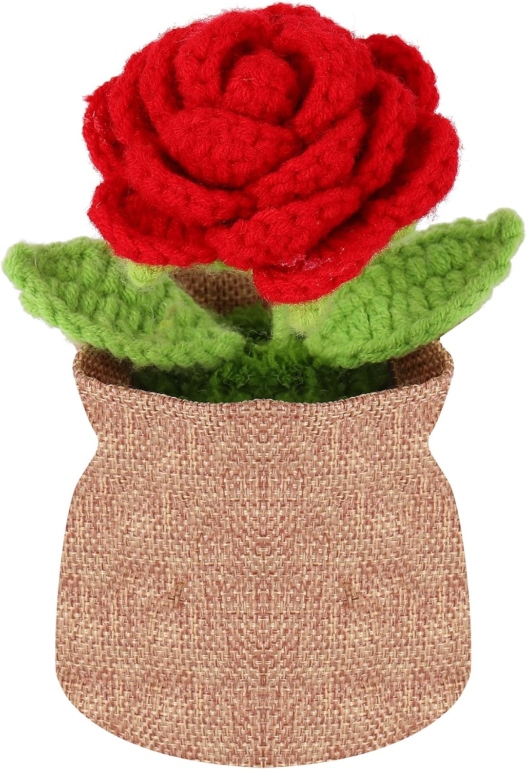 Nuthceia Crochet Flower Plant Gift, Blue Forget Me Not Desk Decor for Women | crochet flower plant gift, small desk decor, cute gifts for women, birthday basket filler, potted floral accent