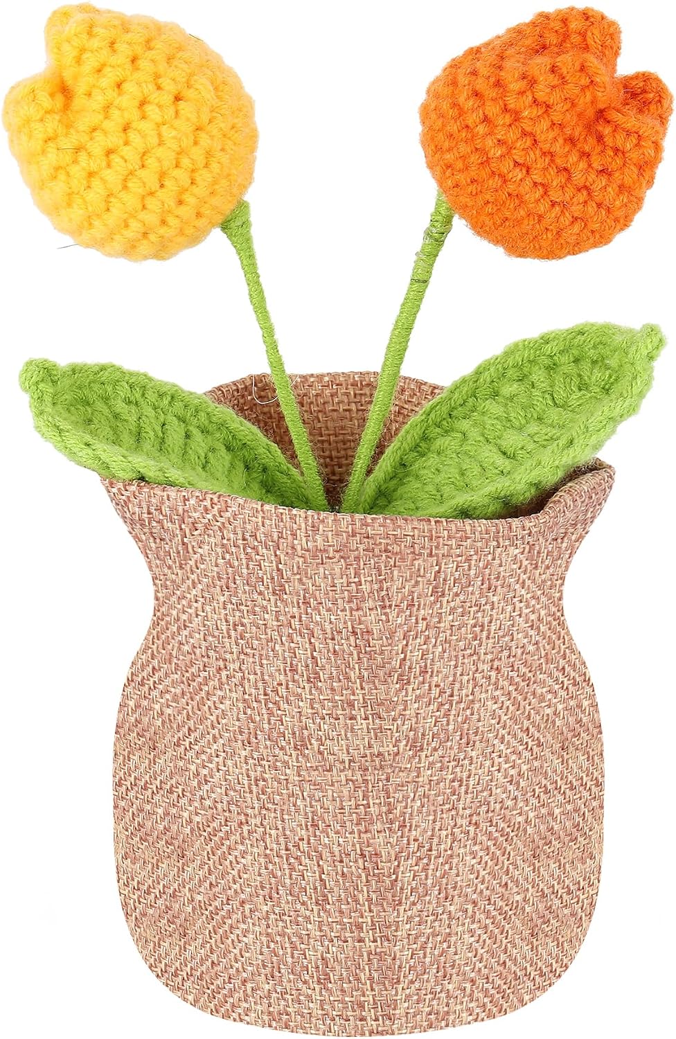 Nuthceia Crochet Flower Plant Gift, Blue Forget Me Not Desk Decor for Women | crochet flower plant gift, small desk decor, cute gifts for women, birthday basket filler, potted floral accent