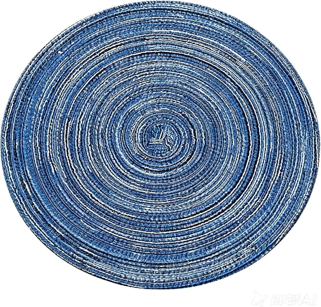 Aeekkya Round Placemat 11.8 Inch, Washable Kitchen Table Mat for Home, Dining & Everyday Table Decor (1 Pack)